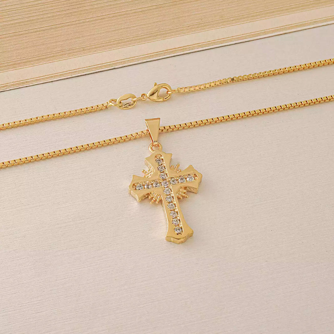 Dije Cruz Sagrada Circonias Cristal