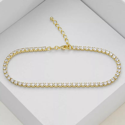 Tobillera Circonias Cristal Unisex 22 Cms + Extensor