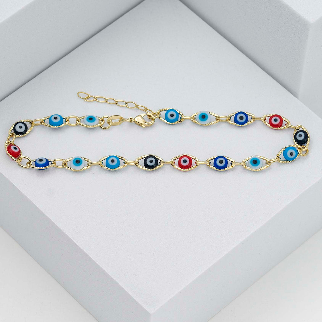Tobillera Ojo Turco Multicolor 23 Cms + 2 Cms  Extensor