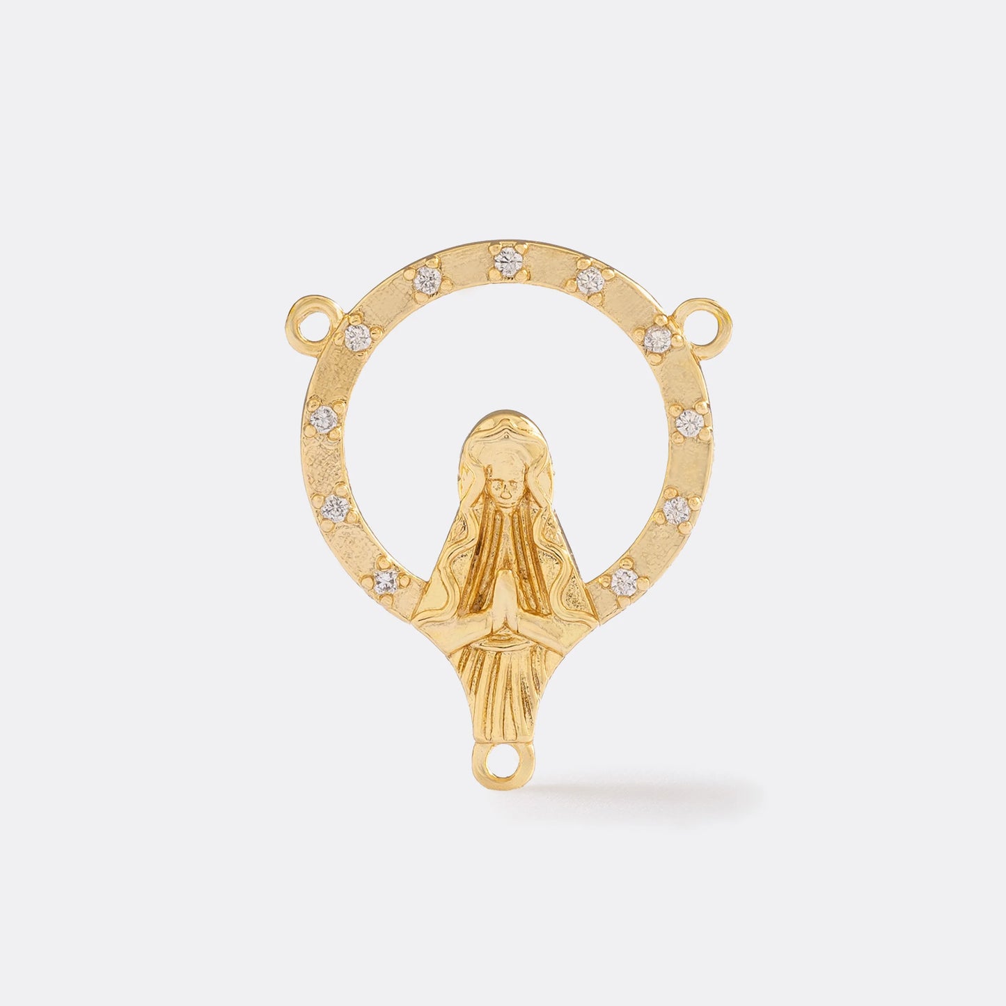 Crucero Virgen Con Circonias Cristal