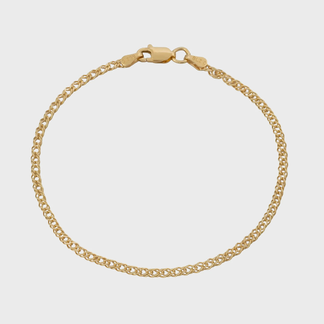 Pulsera Cubana Cruzada 2,4 mm 19.5 Cms