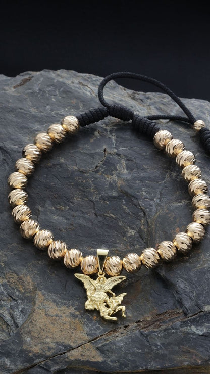 PULSERA TEJIDA D.SAN MIGUEL Y BALIN DIAMANTADO #6