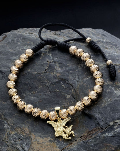 PULSERA TEJIDA D.SAN MIGUEL Y BALIN DIAMANTADO #6