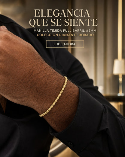 PULSERA TEJIDA ORO LAMINADO IT FULL BARRIL #5