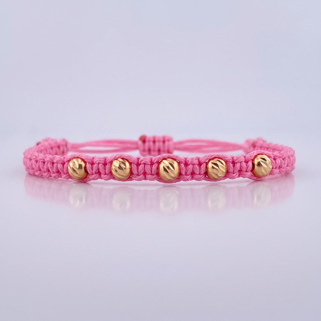 MANILLA ROSADA BALIN 4MM / 5 UND DIAMANTADAS