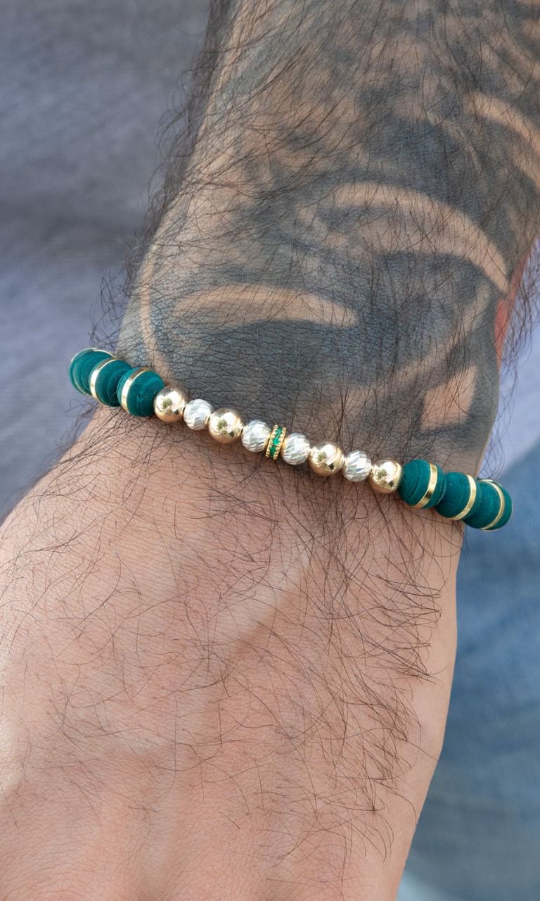 PULSERA BALIN LISO 6MM Y DIAMANTADO 5MM EN PLATA